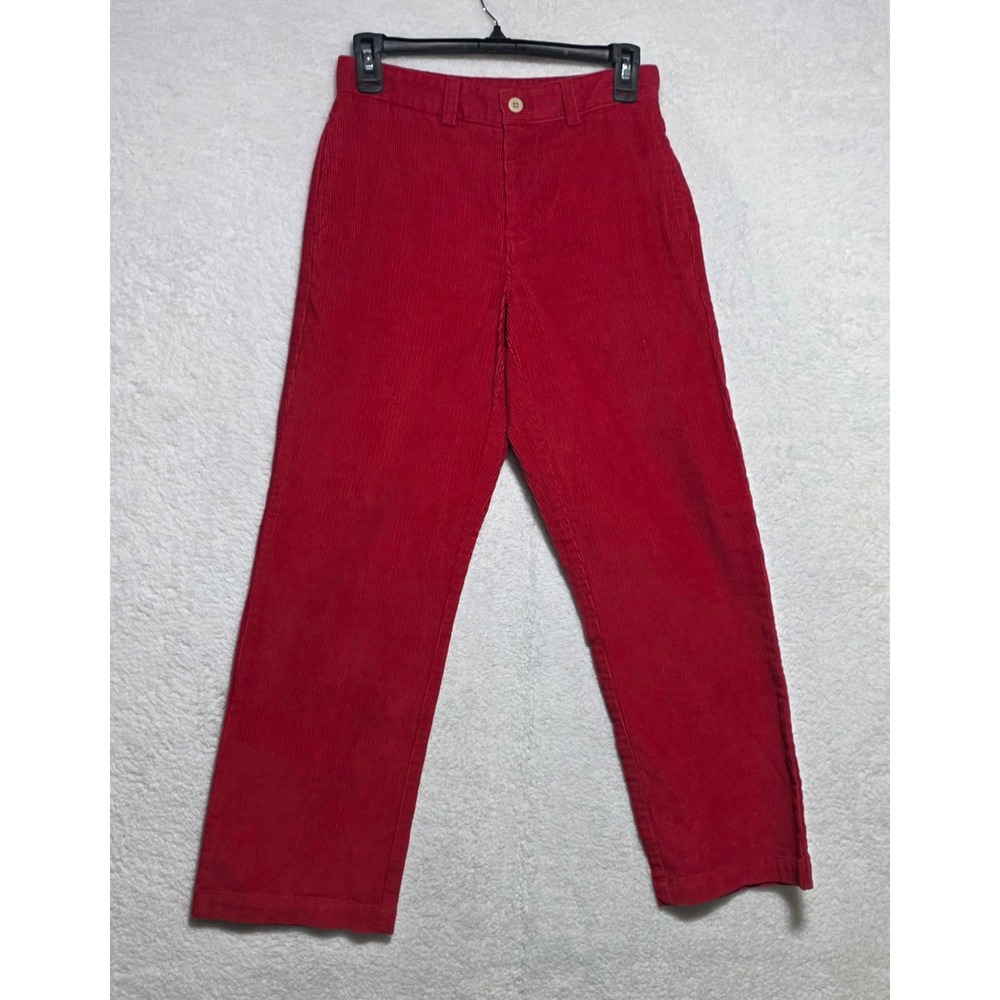 Vineyard Vines Red Corduroy Straight Leg Pants Girl's 10 Preppy Cotton Trousers